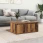 Preview: ARDEBO.de - Couchtisch mit Schubladen mit Speicher Altholz 80 x 80 x 31 cm Holzwerkstoff