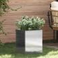 Preview: ARDEBO.de - Gartenblumentopf Silber 50 x 32 x 40 cm Edelstahl