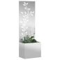 Preview: Blumentopf mit dekorativem Paneel Silber 50 x 140 cm