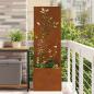 Preview: ARDEBO.de - Blumentopf mit dekorativem Paneel Rostig 50 x 140 cm