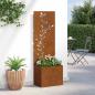 Preview: Blumentopf mit dekorativem Paneel Rostig 50 x 140 cm
