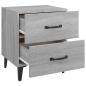 Preview: Nachttische 2 Stk. Grau Sonoma 40x35x47,5 cm