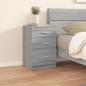 Preview: ARDEBO.de - Nachttisch Grau Sonoma 40x40x63 cm Holzwerkstoff