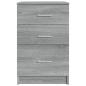 Preview: Nachttisch Grau Sonoma 40x40x63 cm Holzwerkstoff