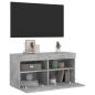 Preview: TV-Wandschrank mit LED-Leuchten Betongrau 80x30x40 cm