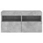 Preview: TV-Wandschrank mit LED-Leuchten Betongrau 80x30x40 cm