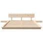 Preview: Bodenbettgestell mit Nachttischen 135x190cm Massivholz