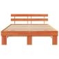 Preview: Bettgestell mit Kopfteil Wachsbrown 160x200 cm Massivholz Kiefer