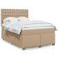 Preview: ARDEBO.de - Boxspringbett Matratze Cappuccino-Braun 160x200 cm Kunstleder