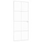 Preview: Innentür Weiß 83x201,5 cm Hartglas & Aluminium Schlank