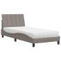 Preview: Bett mit Matratze "Hanko" Taupe 90x190 cm Stoff