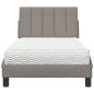 Preview: Bett mit Matratze "Hanko" Taupe 90x190 cm Stoff