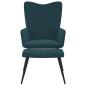 Preview: Relaxsessel mit Hocker Blau Samt