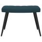 Preview: Relaxsessel mit Hocker Blau Samt
