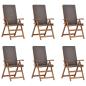 Preview: Garten-Liegestühle mit Kissen 6 Stk. Massivholz Teak