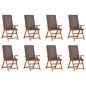 Preview: Garten-Liegestühle mit Kissen 8 Stk. Massivholz Teak