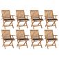 Preview: ARDEBO.de - Klappbare Gartenstühle mit Kissen 8 Stk. Massivholz Teak
