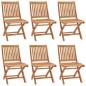 Preview: Klappbare Gartenstühle mit Kissen 6 Stk. Massivholz Teak
