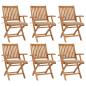 Preview: ARDEBO.de - Klappbare Gartenstühle mit Kissen 6 Stk. Massivholz Teak