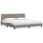 Preview: ARDEBO.de - Bett mit Matratze "Hanko" Taupe 200x200 cm Stoff