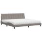 Preview: Bett mit Matratze "Hanko" Taupe 200x200 cm Stoff