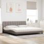 Preview: Bett mit Matratze "Hanko" Taupe 200x200 cm Stoff
