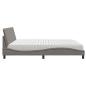 Preview: Bett mit Matratze "Hanko" Taupe 200x200 cm Stoff