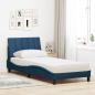 Preview: Bett mit Matratze "Hanko" Blau 90x190 cm Stoff