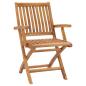 Preview: Gartenstühle 2 Stk. mit Blauen Kissen Teak Massivholz