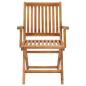 Preview: Gartenstühle 2 Stk. mit Blauen Kissen Teak Massivholz