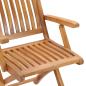 Preview: Gartenstühle 2 Stk. mit Blauen Kissen Teak Massivholz