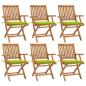 Preview: ARDEBO.de - Klappbare Gartenstühle mit Kissen 6 Stk. Massivholz Teak