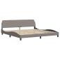 Preview: Bettgestell ohne Matratze "Hanko" Taupe 200x200 cm Stoff