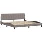 Preview: Bettgestell ohne Matratze "Hanko" Taupe 200x200 cm Stoff