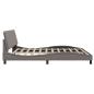 Preview: Bettgestell ohne Matratze "Hanko" Taupe 200x200 cm Stoff