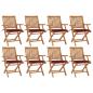 Preview: ARDEBO.de - Klappbare Gartenstühle mit Kissen 8 Stk. Massivholz Teak