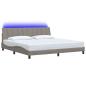 Preview: Bettgestell ohne Matratze "Hanko" Taupe 200x200 cm Stoff