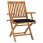 Preview: Gartenstühle 2 Stk. mit Schwarzen Kissen Teak Massivholz