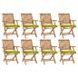 Preview: ARDEBO.de - Klappbare Gartenstühle mit Kissen 8 Stk. Massivholz Teak