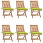 Preview: ARDEBO.de - Klappbare Gartenstühle mit Kissen 6 Stk. Massivholz Teak