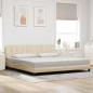Preview: ARDEBO.de - Bettgestell ohne Matratze "Hanko" Creme 200x200 cm Stoff