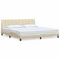 Preview: Bettgestell ohne Matratze "Hanko" Creme 200x200 cm Stoff
