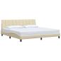 Preview: Bettgestell ohne Matratze "Hanko" Creme 200x200 cm Stoff