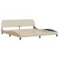 Preview: Bettgestell ohne Matratze "Hanko" Creme 200x200 cm Stoff