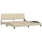 Preview: Bettgestell ohne Matratze "Hanko" Creme 200x200 cm Stoff