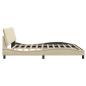 Preview: Bettgestell ohne Matratze "Hanko" Creme 200x200 cm Stoff