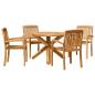 Preview: Garten Essgruppe 3 pcs Braun 109 x 109 x 74 cm