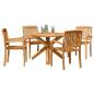 Preview: Garten Essgruppe 3 pcs Braun 109 x 109 x 74 cm