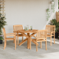 Preview: Garten Essgruppe 5 Stk. Natur Massivholz Akazie