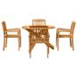 Preview: Garten Essgruppe 3 pcs Braun 109 x 109 x 74 cm